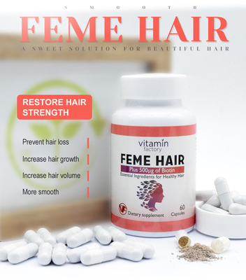 Feme-Haar-Biotin-Kapsel-Vitamin-erstklassiger Grad für Nagel-Haut-Gesundheit