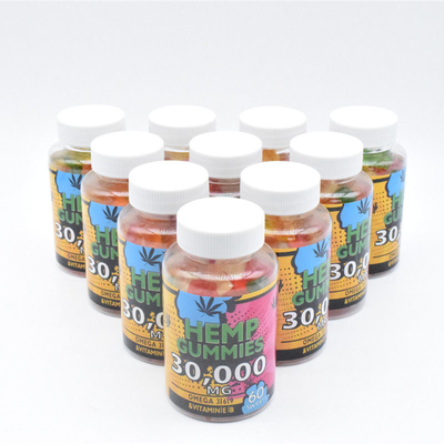 Schmerz-Nahrungsmittelgrad 60 Gummies der GMP-Hanf-CBD gummiartiger Freigabe-25mg pro Flasche
