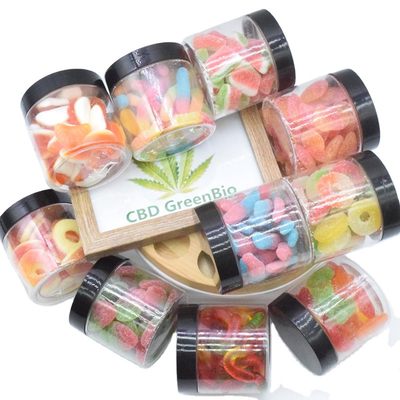 Hanf-Auszug CBD schlafen gummiartige Schmerz-Druck-Freigabe 220g pro gummiartige Pfirsich-Ringe der Flaschen-CBD