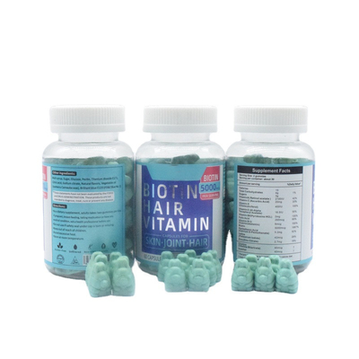 Grünes Biotin-Vitamin-Ergänzungs-Vitamin H 60 Gummies Biotech E133 blaues pro Flasche