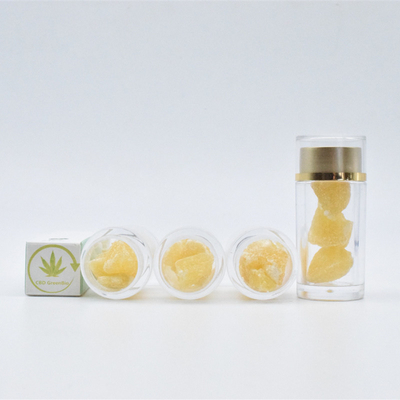 Wachs-Krümel der Glasflaschen-CBD, der reinen CBD-Krümel organisch betupft