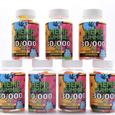 Schmerz-Nahrungsmittelgrad 60 Gummies der GMP-Hanf-CBD gummiartiger Freigabe-25mg pro Flasche
