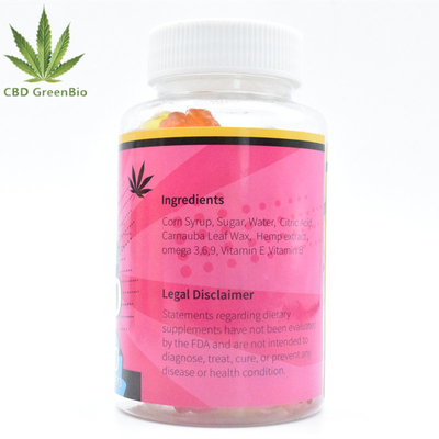 Schmerz-Nahrungsmittelgrad 60 Gummies der GMP-Hanf-CBD gummiartiger Freigabe-25mg pro Flasche